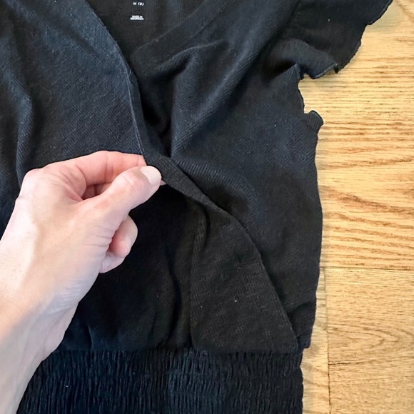 NWOT GAP Kids Wrap Top / Short Sleeve Shirt Girls in Color True Black - Size M - Picture 3 of 6